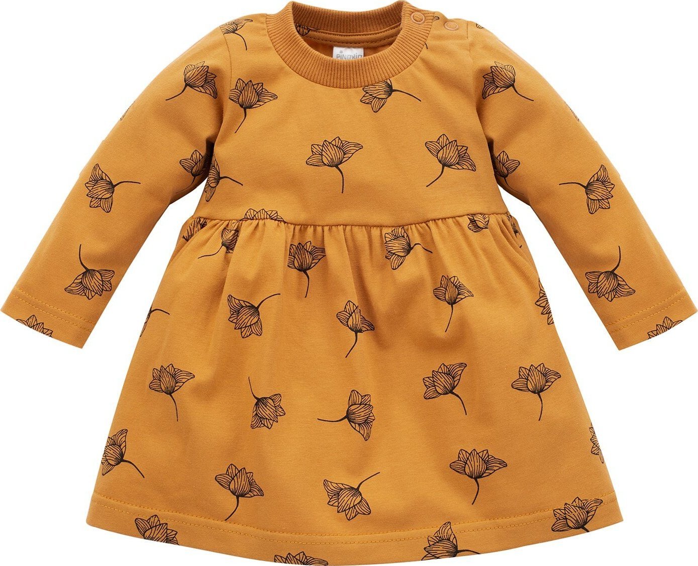 PINOKIO Sukienka z długim rękawem dla dziewczynki żółta Pinokio Magic Vibes 122