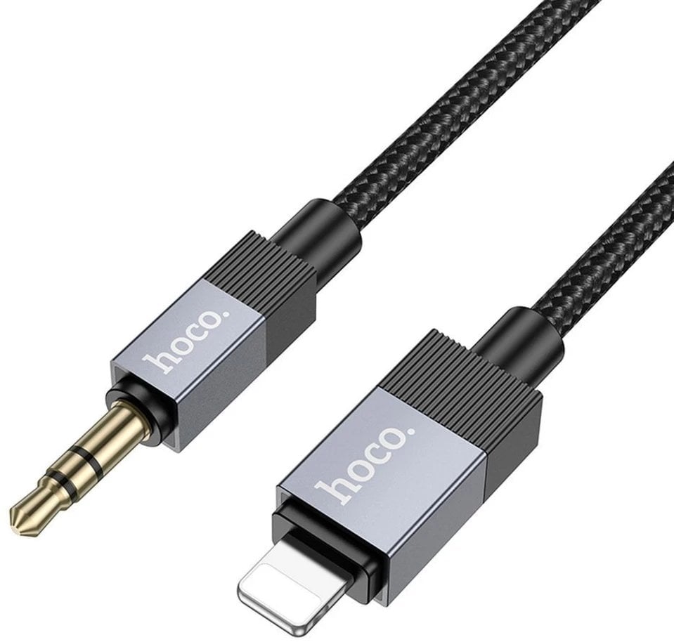 Kabel AUX Jack 3,5 mm (męski) do Lightning (męski) Hoco 1 m UPA32A czarny