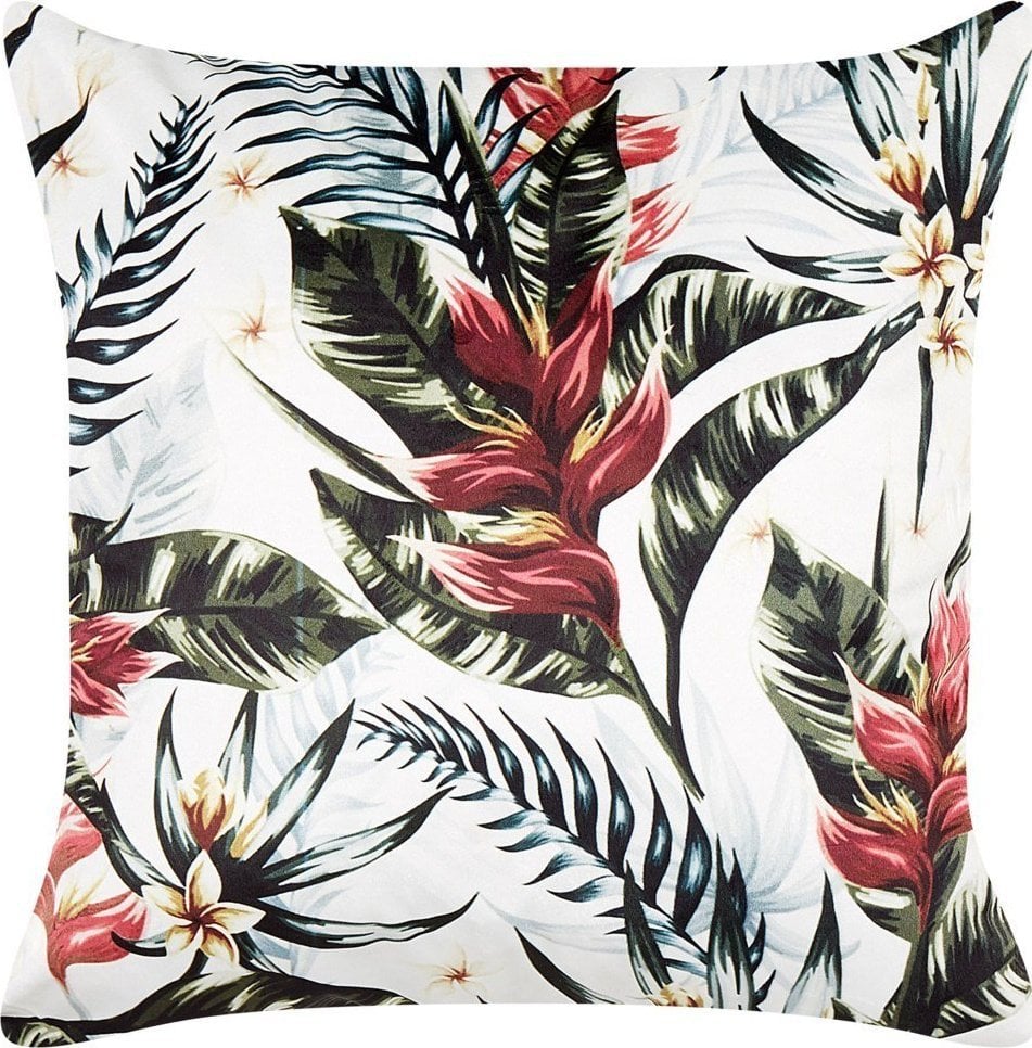 Beliani Poduszka dekoracyjna w liście 45 x 45 cm zielona z czerwonym EDELWEISS!