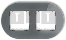 28-12-IRSO-2 ICON Ramka uniwersalna podwójna okrągła - efekt szkła (ramka: grafitowa spód: czarny) 28-12-IRSO-2