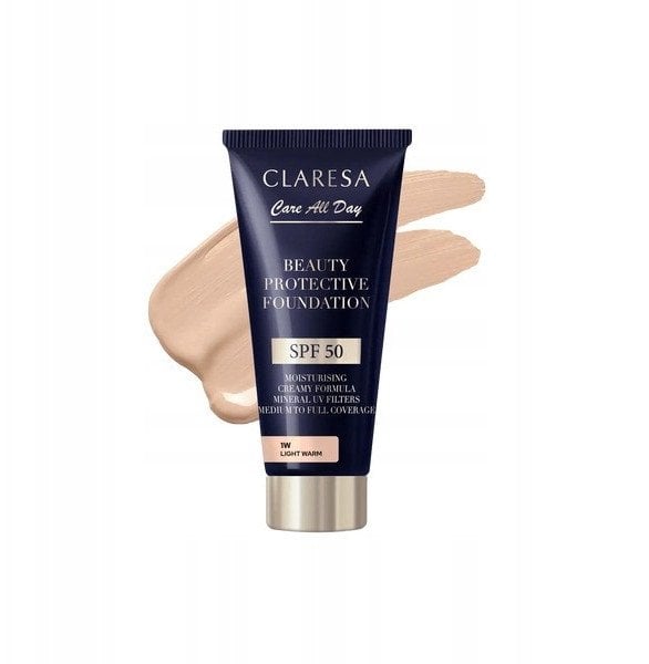 CLARESA_Beauty Protective Foundation nawilżający podkład z filtrem SPF50 1W Light Warm 30ml