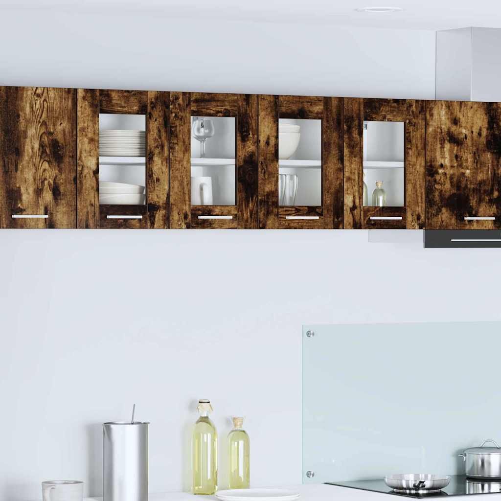 vidaXL Szafka wisząca z półką Riga 2 pcs Dąb wędzony 60 x 31 x 40 cm