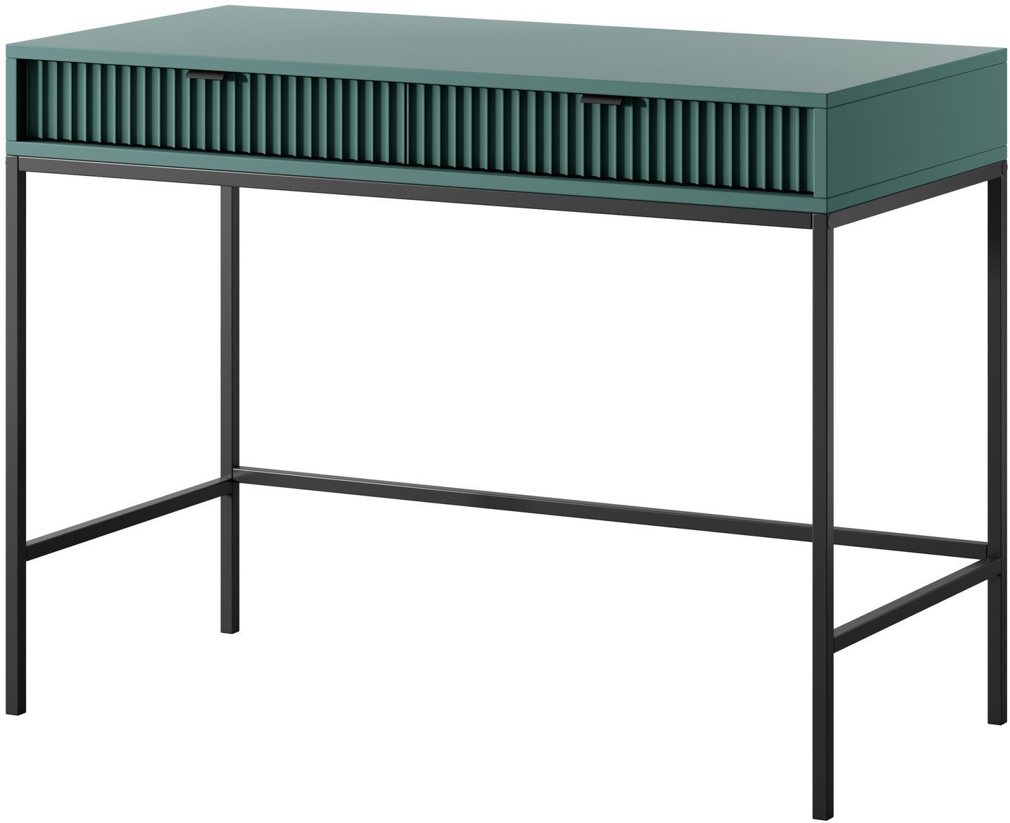 Toaletka z szufladami Kioto w kolorze zielonym i czarnymi nóżkami
