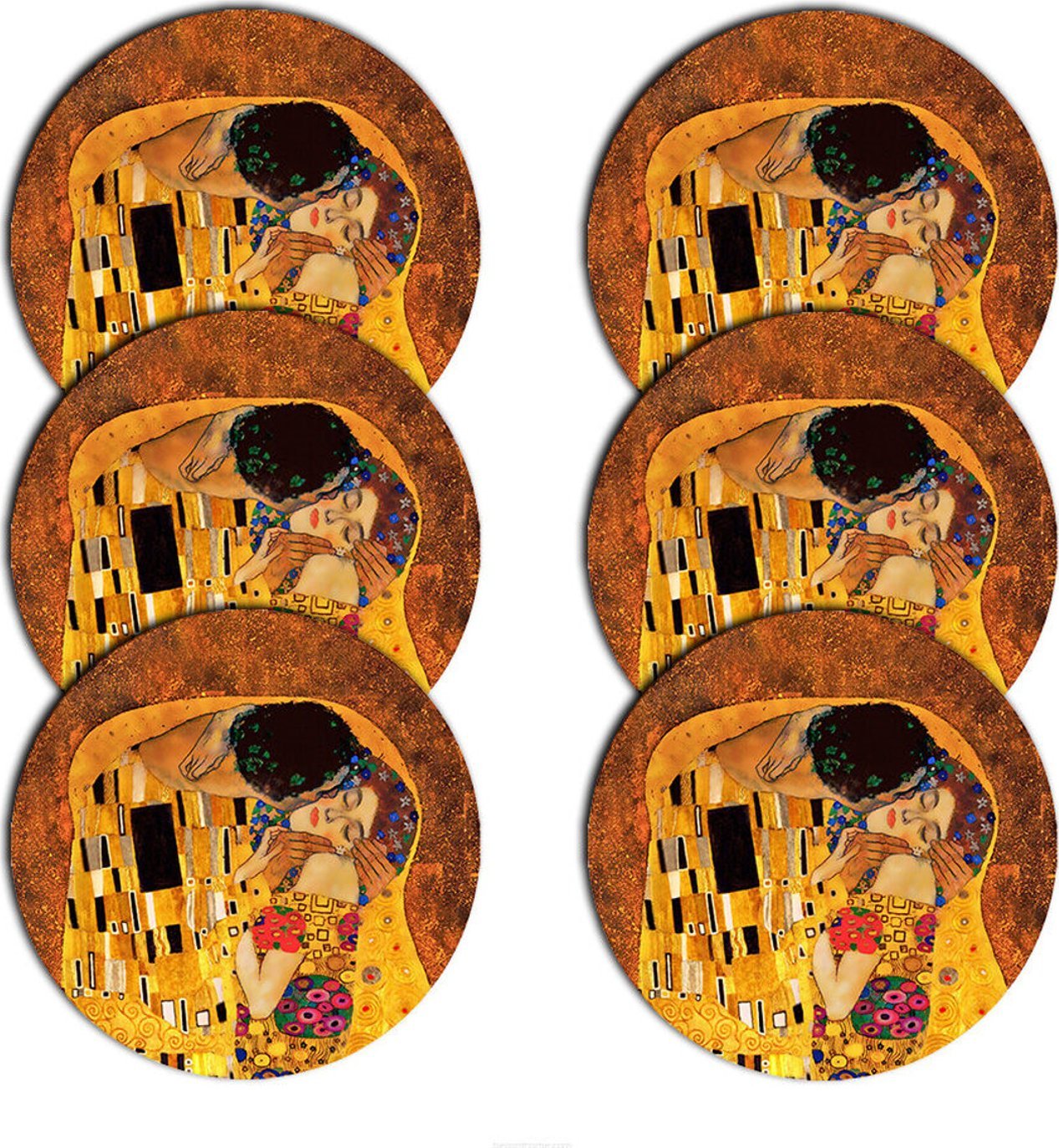 Bertoni Zestaw podkładek na stół okrągłych 6D - POCAŁUNEK