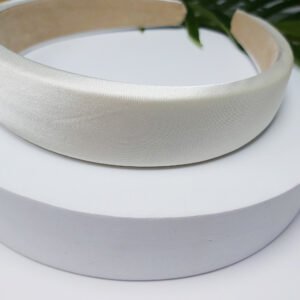 Yeye Satynowa opaska do włosów gładka Yeye Ecru