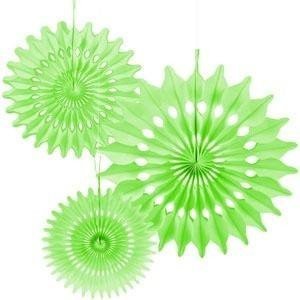 Rozety dekoracyjne limonkowe 3szt