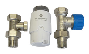 Schlosser Zestaw podłączeniowy prosty + głowica termostatyczna biała - 602200010