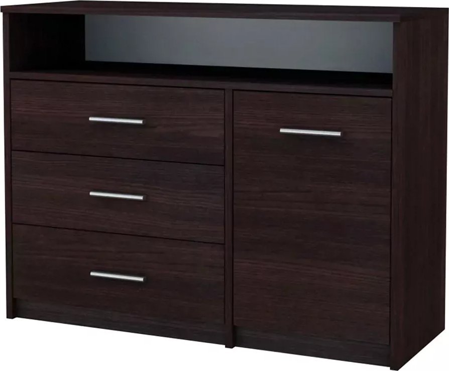 Elior Minimalistyczna komoda z szufladami wenge - Pirex 3X