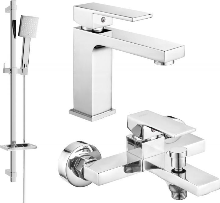 Mexen Mexen Uno DQ45 zestaw wannowy, chrom - 71403DQ45-00