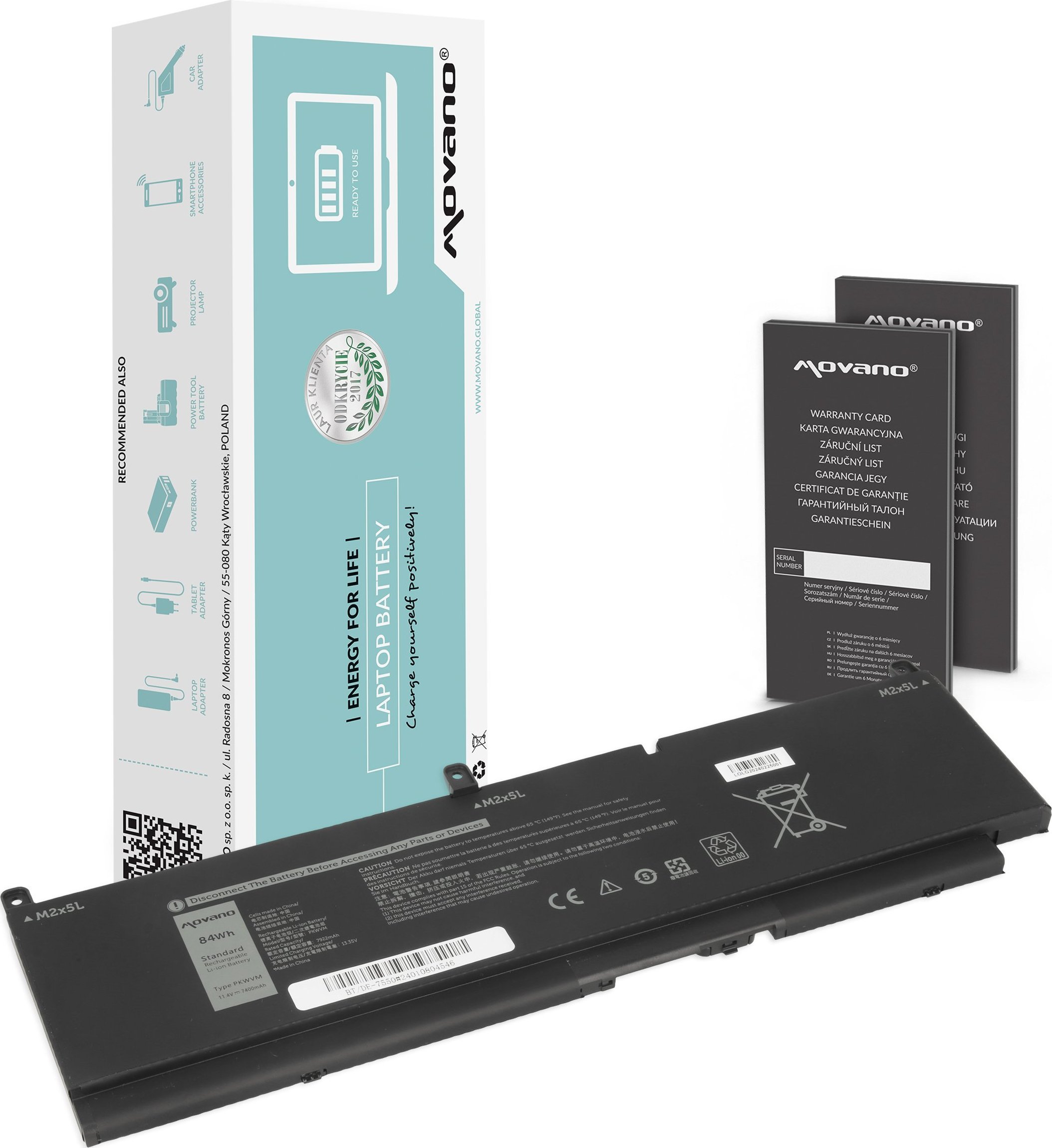 Bateria Movano Bateria PKWVM do Dell Precision 15 7550 7560 Precision 15 7760