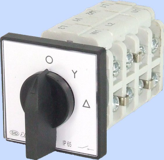 Elektromet Łącznik krzywkowy gwiazda-trójkąt 3P 40A IP65 z płytką (924011)