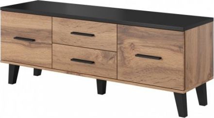 Cama Meble RTV LOTTA 140 2D2S wotan + czarny mat