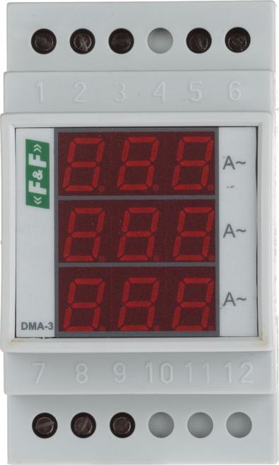 Shumee Amperomierz 3-fazowy cyfrowy modułowy 0-20A dokładność 0,5 DMA3RMS