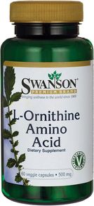 Swanson L-Ornityna 500mg 60 kapsułek