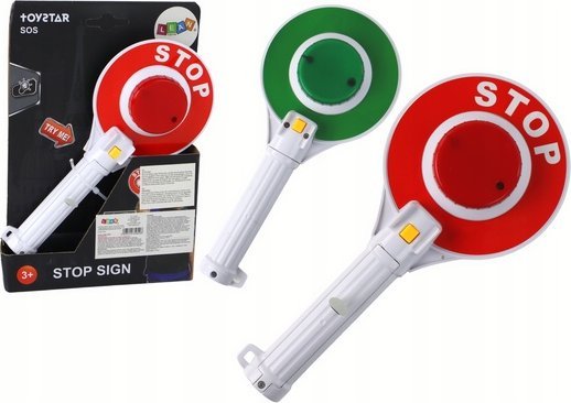 LeanToys Lizak Policyjny Dla Dzieci Drogowy Dwustronny Światła STOP