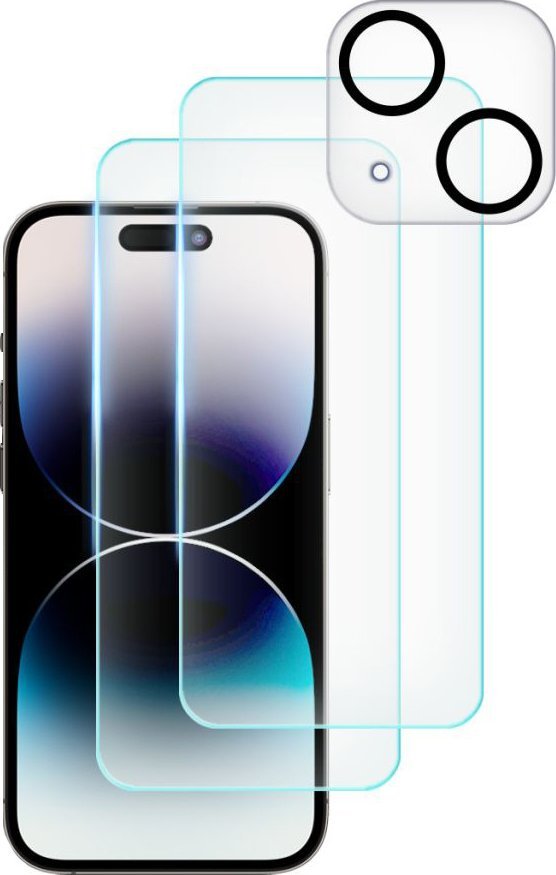 Braders 2x Szkło Hartowane + Szkło na Obiektyw Braders do iPhone 15 Clear