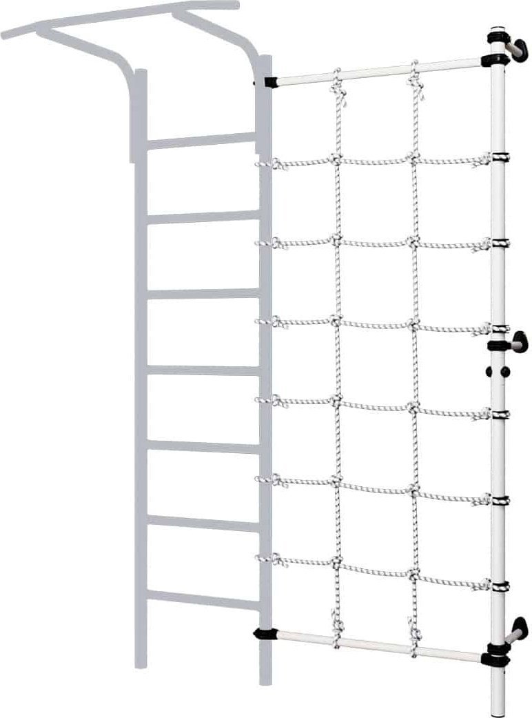 Małpiszon Słupek przyścienny z siatką do drabinki czarno-srebrny Kometa