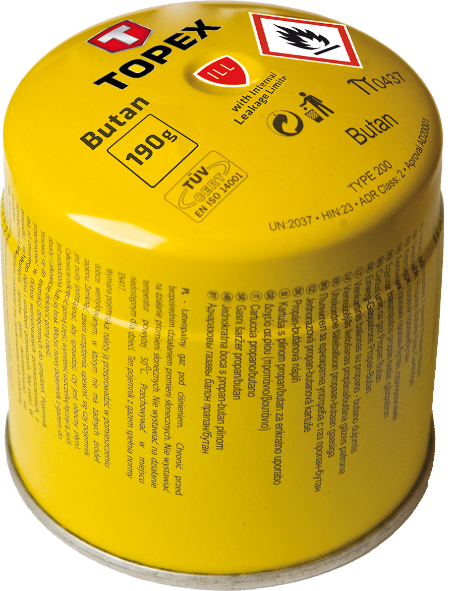 Topex Nabój z gazem butan 190g system blokowania wypływu gazu (44E150)