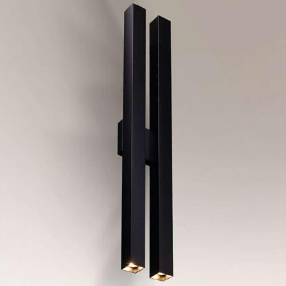 Kinkiet Shilo Kinkiet LAMPA ścienna DOHA 4706 Shilo prostokątna OPRAWA metalowe tuby czarne