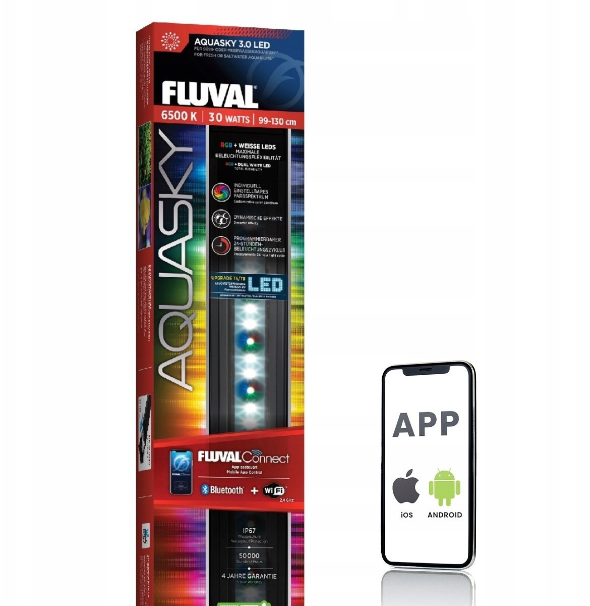 AquaSky LED 3.0, oświetlenie do akwarium, 30W, 99-130,4cm, bluetooth