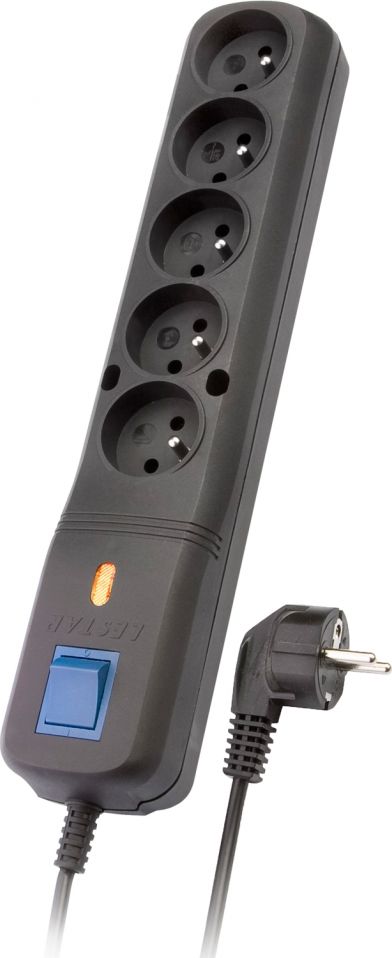 Listwa zasilająca Lestar LF-530WA 5+ przeciwprzepięciowa 5 gniazd 5 m czarna (LF530WA5CZARNY)