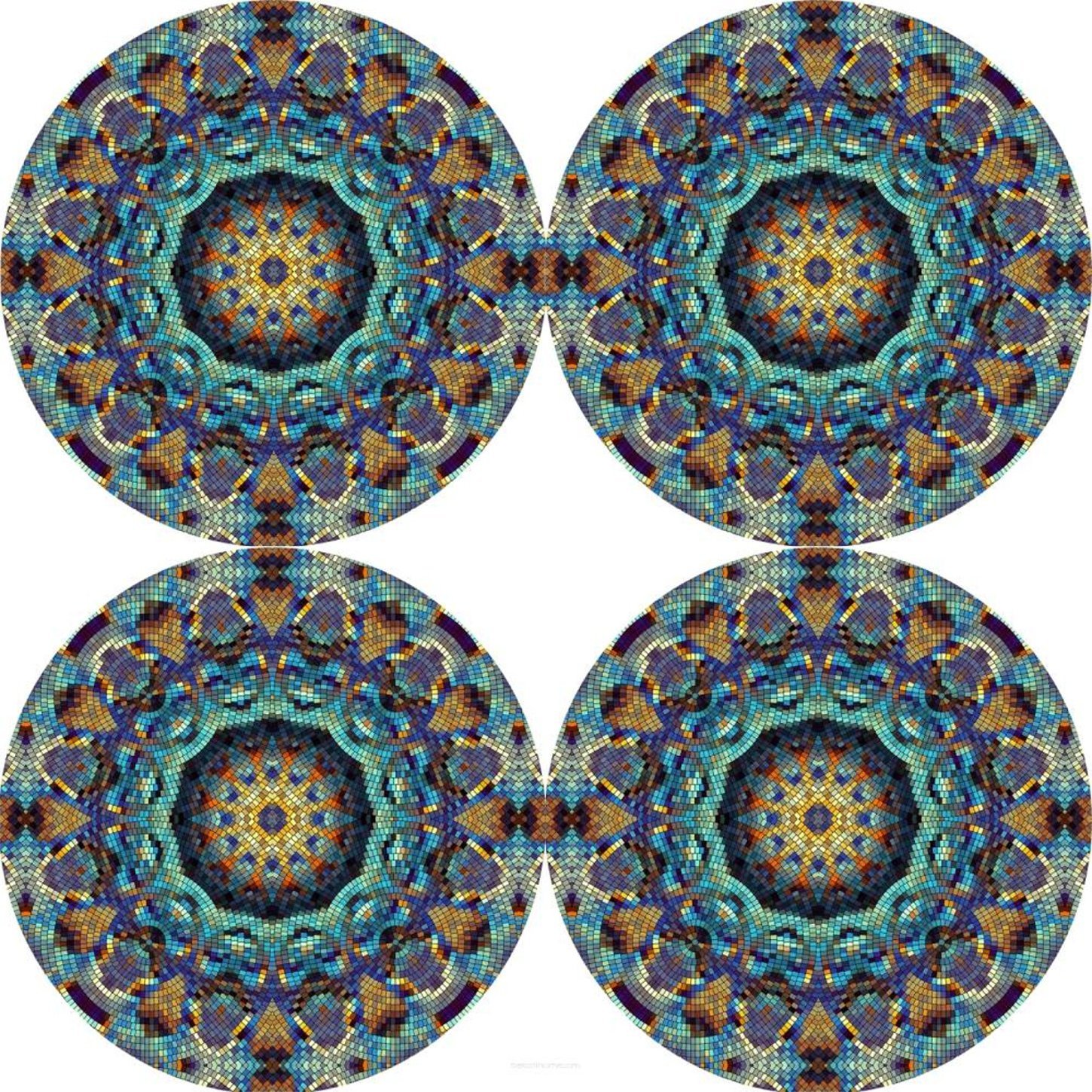 Bertoni Zestaw podkładek na stół okrągłych 4D - BARCELONA