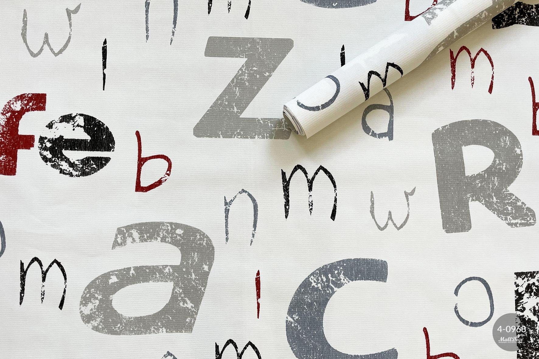 MallDeco MODEL TAPETY WINYLOWEJ ENTOURAGE BIAŁO-CZARNO-CZERWONY