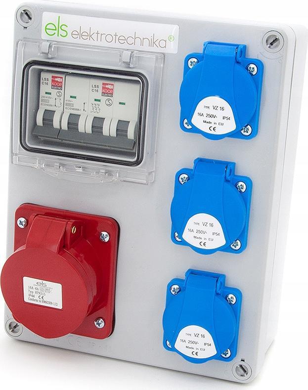 ELS Elektrotechnika ELS ELEKTROTECHNIKA ROZDZIELNICA ELEKTRYCZNA BUDOWLANA 1*16/5 3*230V ZABEZPIECZONA 4NO31C11C0