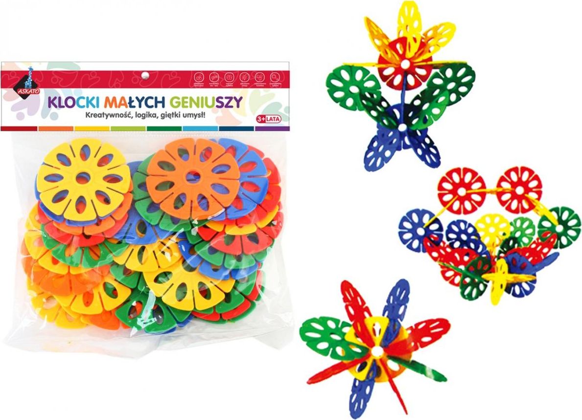 Askato Klocki Małych Geniuszy Duże kwiatki