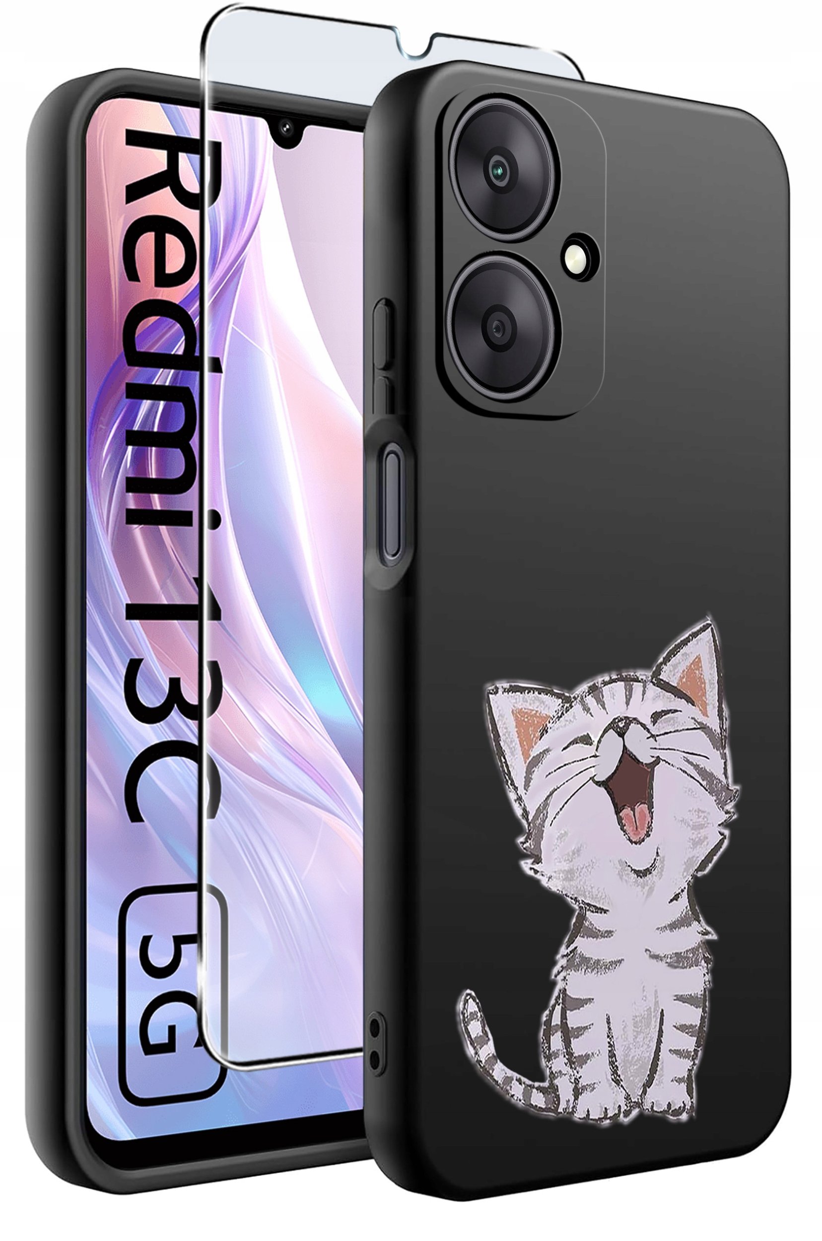 ETUI do Xiaomi Redmi 13C 5G WZORY |SILIKONOWE MATT CASE +SZKŁO HARTOWANE 9H