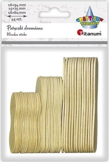 Titanum Drewniane patyczki łyżeczki mix 45szt