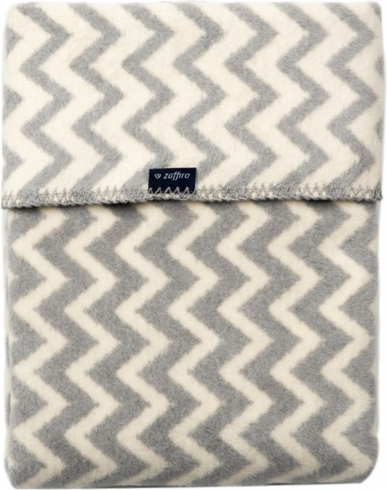Womar Koc 100% bawełna 75X100 Zygzak szary/ecru