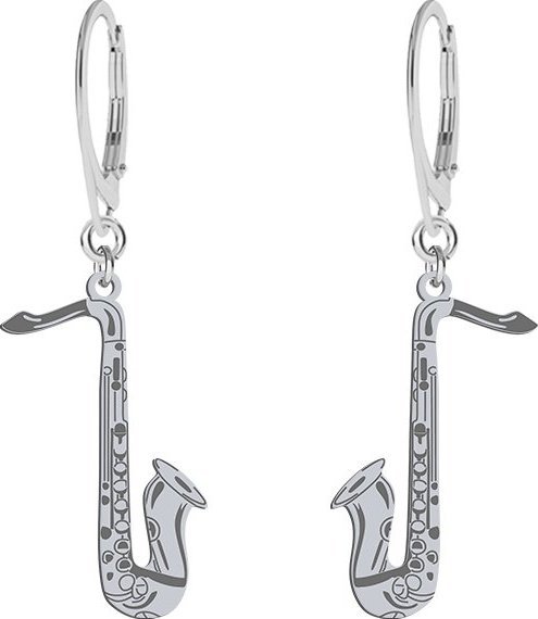 MEJK Jewellery Kolczyki Srebrne Saksofon