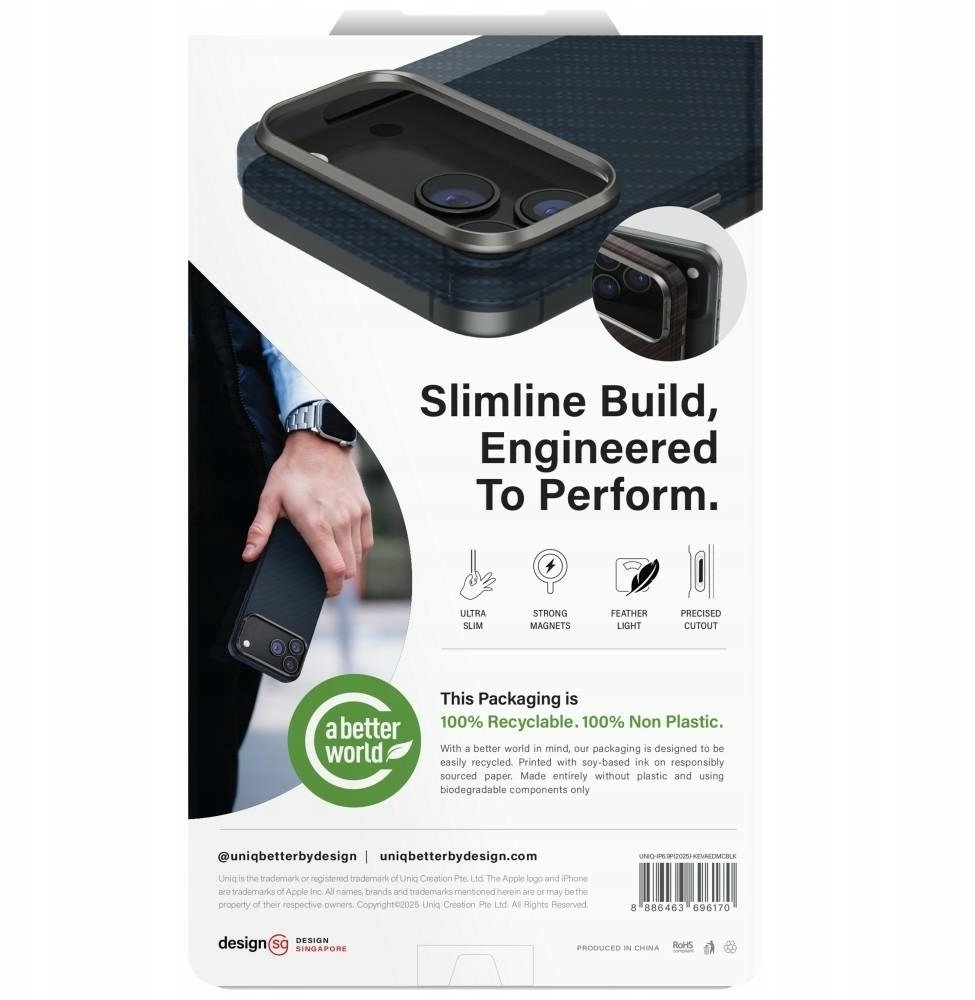 Uniq Etui Keva EDGE do Apple iPhone 17 Pro Max Magclick Charging czarny