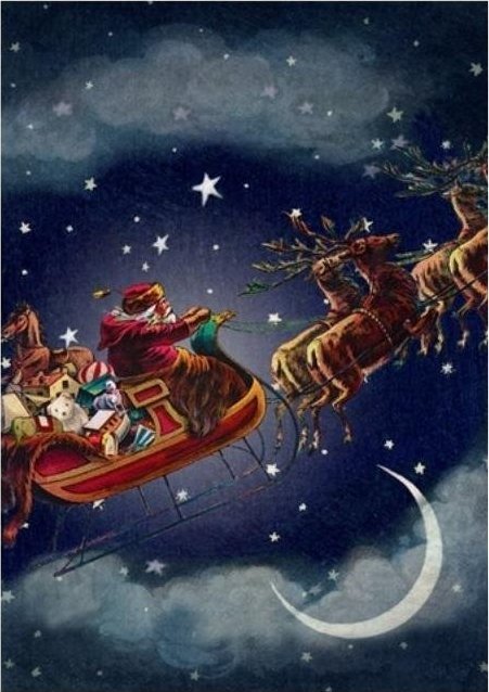 Madame Treacle Karnet B6 z kopertą Święta Mikołaj sanie