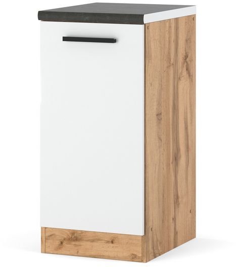 Szafka Kuchenna Stojąca Z Blatem Modułowa Blande 40cm Wotan Biały Mat