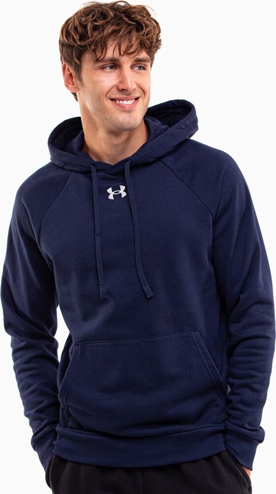 Under Armour Bluza z kapturem kangurka męska Under Armour Rival Fleece Hoodie granatowa 1379757 410 L
