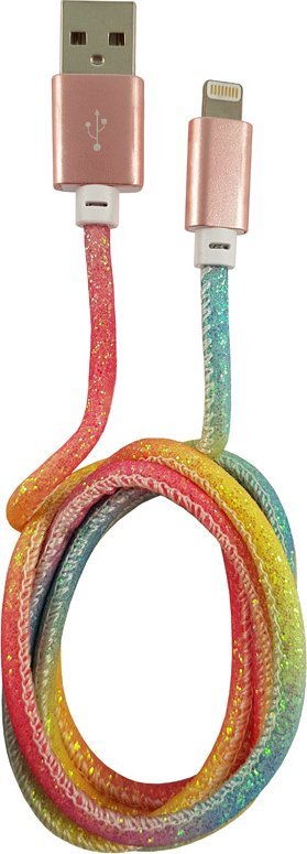 Kabel USB LC-Power USB-A - Lightning 1 m Wielokolorowy (31331C)