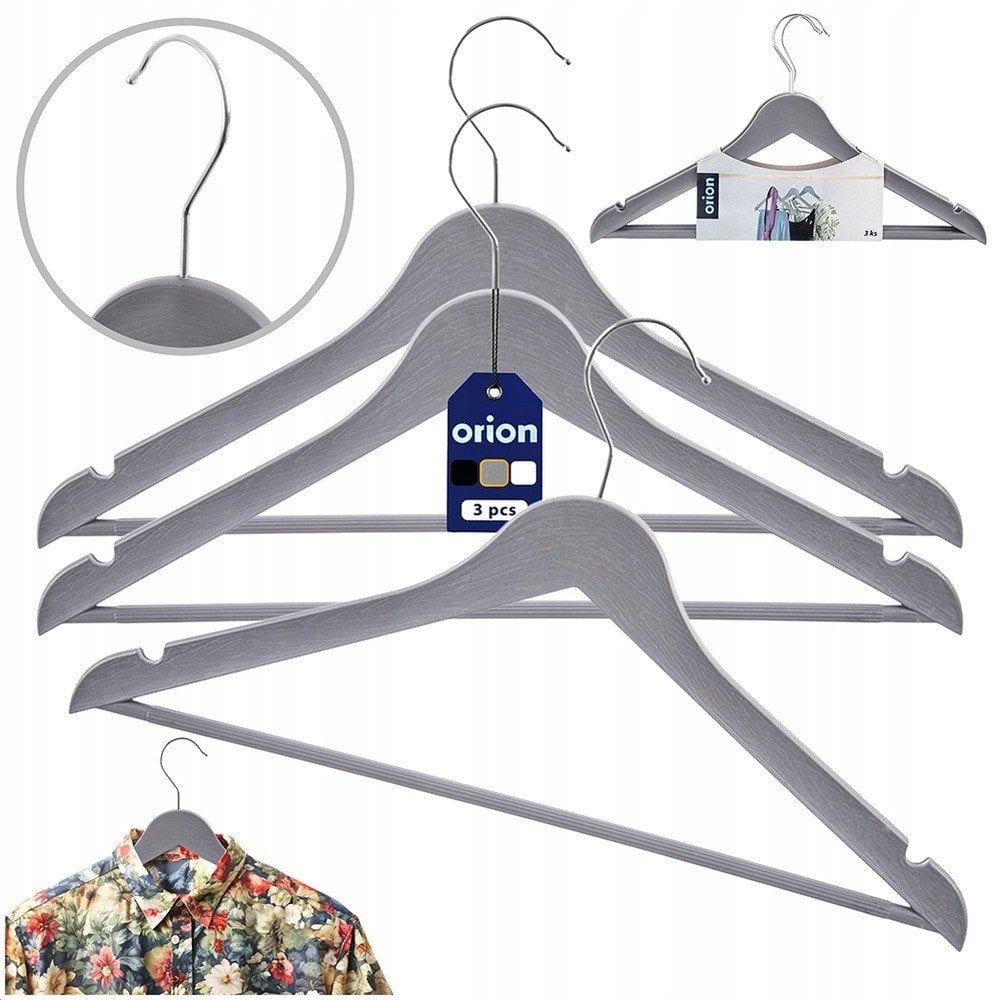Wieszaki na ubrania szare obrotowe 42,5x24 cm 3 szt.