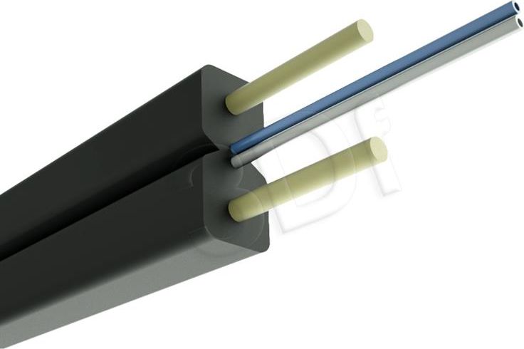 Alantec Kabel światłowodowy FTTH płaski SM 2J 9/125 LSOH Czarny 1000m (FOK-W2J-SM-A-C)