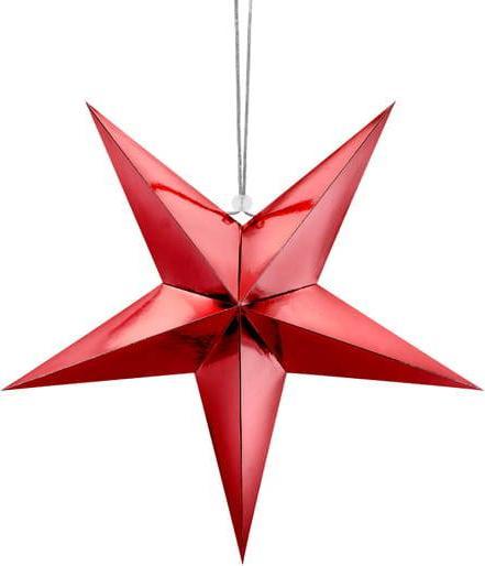 PartyDeco Gwiazda papierowa, 45cm, czerwony one size
