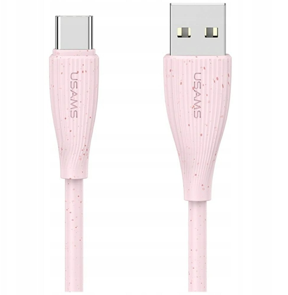Kabel USB Usams USB-A - USB-C 1 m Różowy