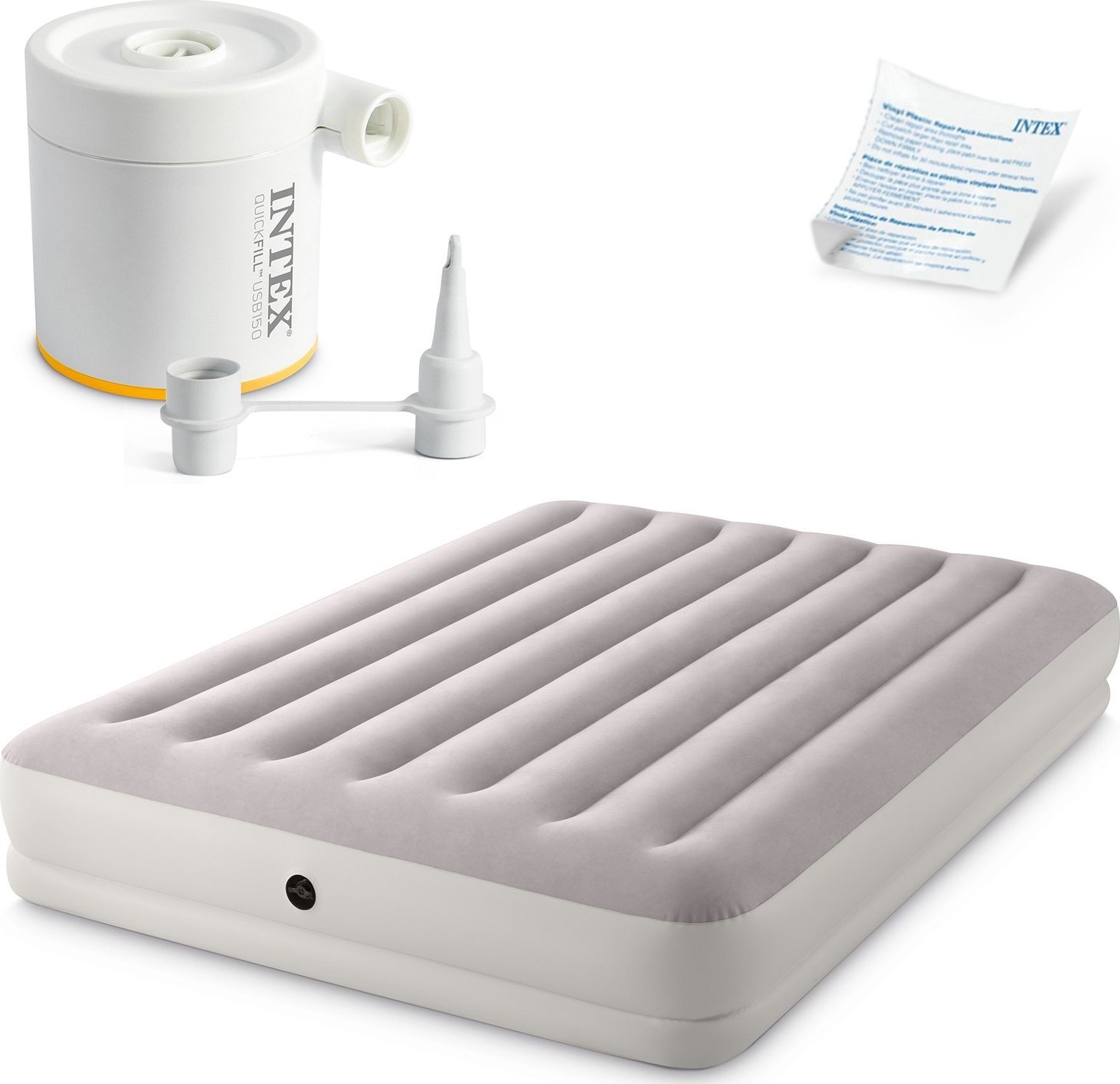 Triton Materac welurowy 203x152x30 cm z pompką elektryczną INTEX 64179