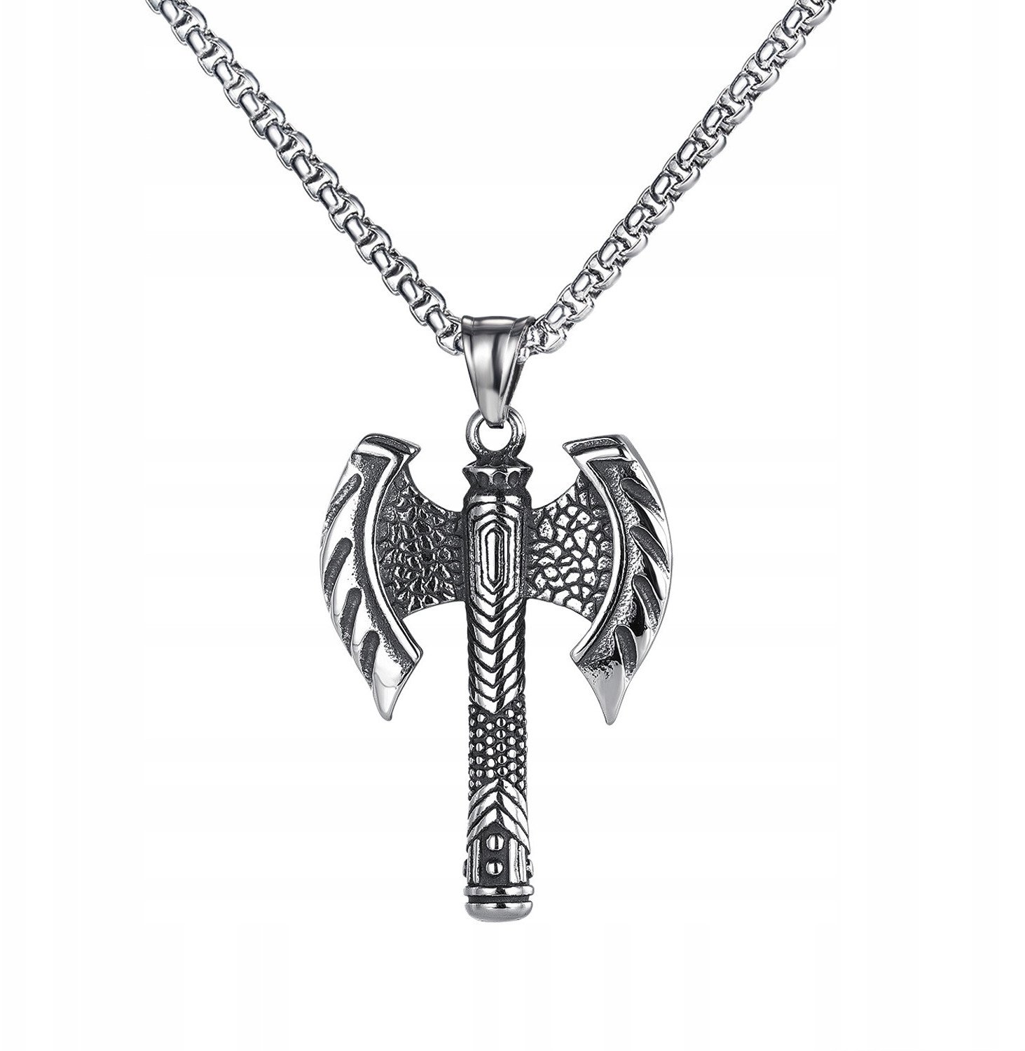 NASZYJNIK Srebrny LABRYS TOPÓR GOTYK RYCERZ 384