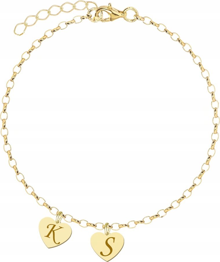 Radziszewska Jewellery Bransoletka Złota Serce z Grawerem Srebro 925 Grawer Łańcuszek Prezent