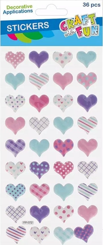 Craft with Fun OZDOBA DEK NAKLEJKI PUFFY SERCE 36SZT CF 12/288