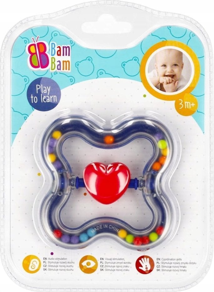 BamBam BAM BAM GRZECHOTKA SERDUSZKO 14X19 B/C 96/192