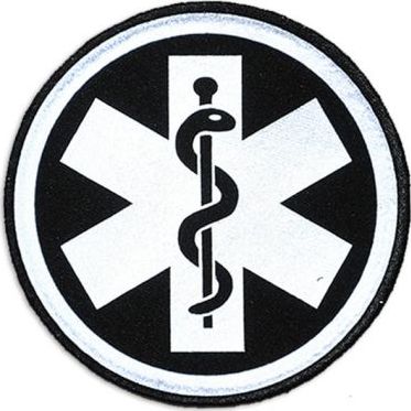 Polska Firma Emblemat odblaskowy ESKULAP na rzepie 8,5 cm