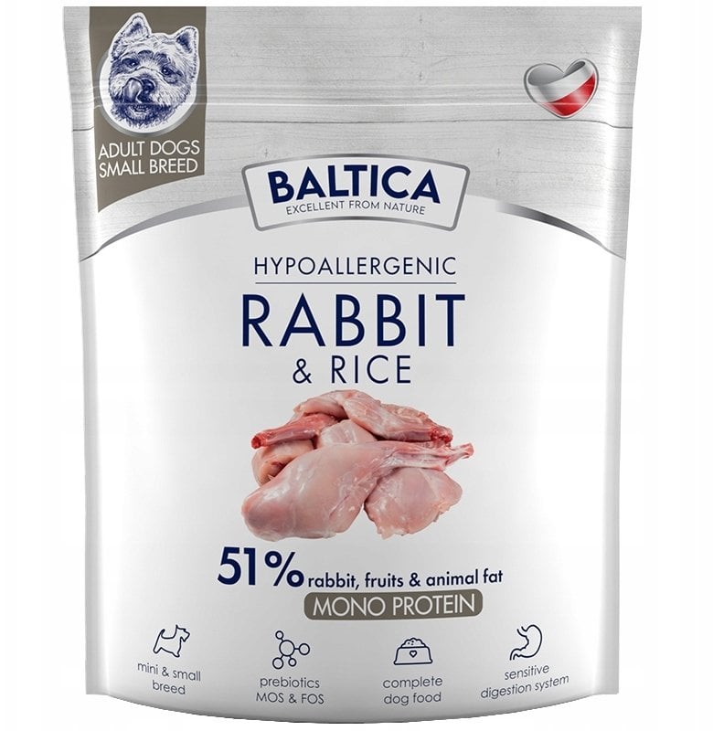 BALTICA NUTRACEUTIC Hypoallergenic Rabbit & Rice XS / S 1kg