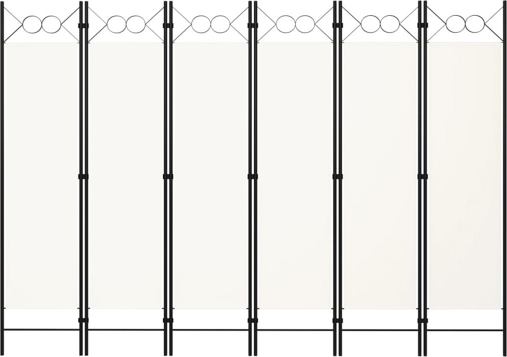 vidaXL Parawan 6-panelowy, biały, 240 x 180 cm